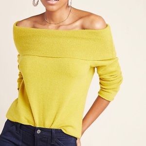 Off-shoulder Sweater Dark Yellow Anthropology